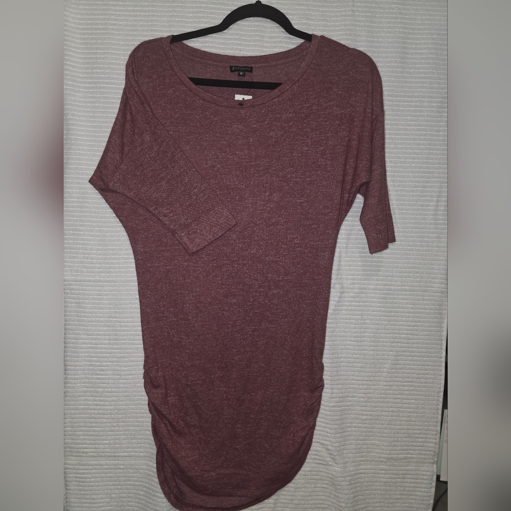 Express Maroon Knit Top
